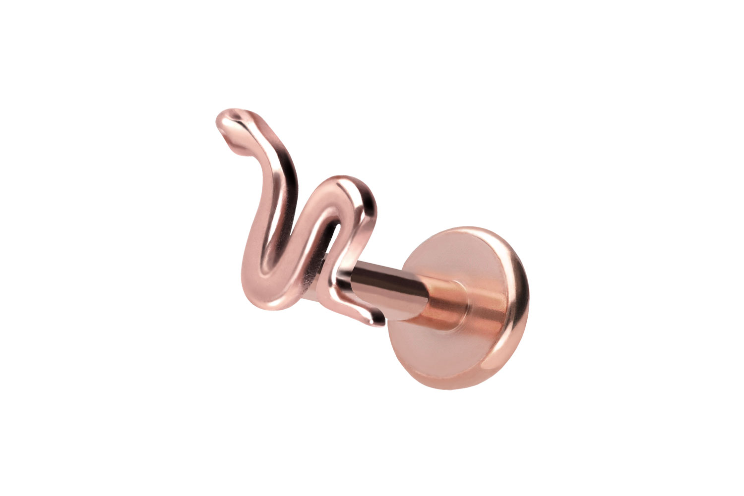 Titan Labret Piercing mit Push Fit SCHLANGE